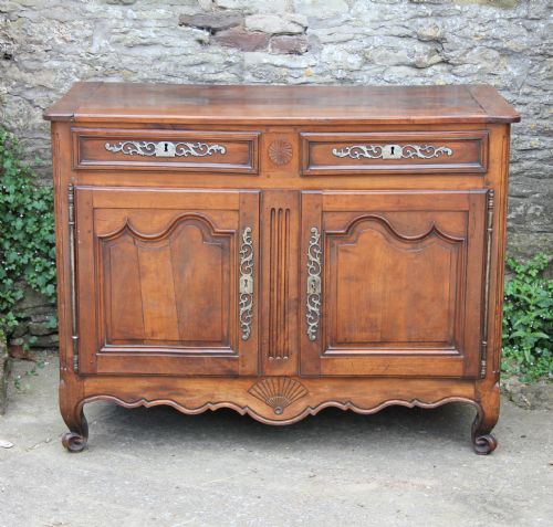 C1800 French Cherry Buffet with Iron Work Decoration