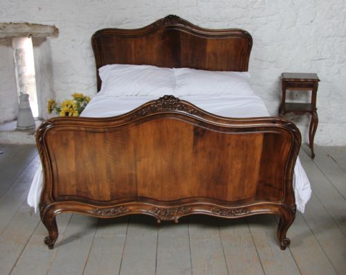 fig 1. Solid walnut Louis XV style full king size bed