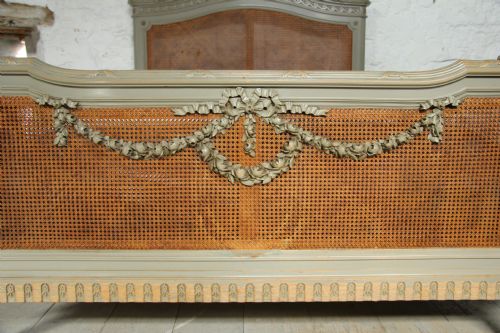 fig 2. French grey and caned naturally aged bed (matching armoire available)