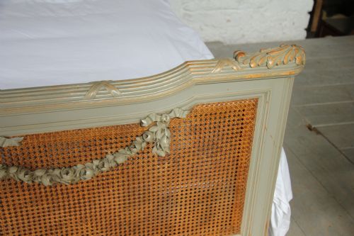 fig 3. French grey and caned naturally aged bed (matching armoire available)