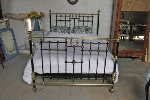 fig 2. Handsome all original black and brass Victorian bed