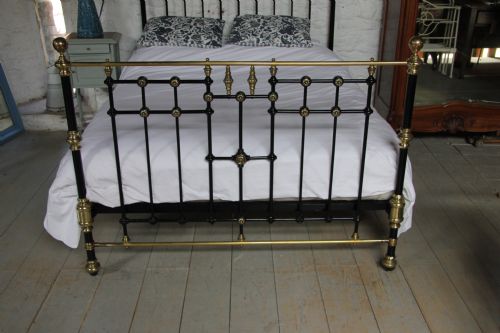 fig 3. Handsome all original black and brass Victorian bed