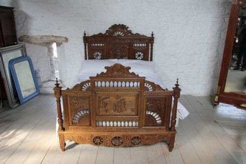 fig 2. French Bretton oak carved bed