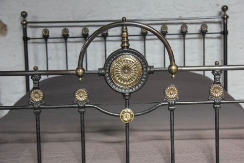 fig 1. Handsome large king size black and brass Victorian
