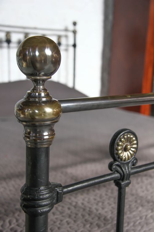 fig 2. Handsome large king size black and brass Victorian