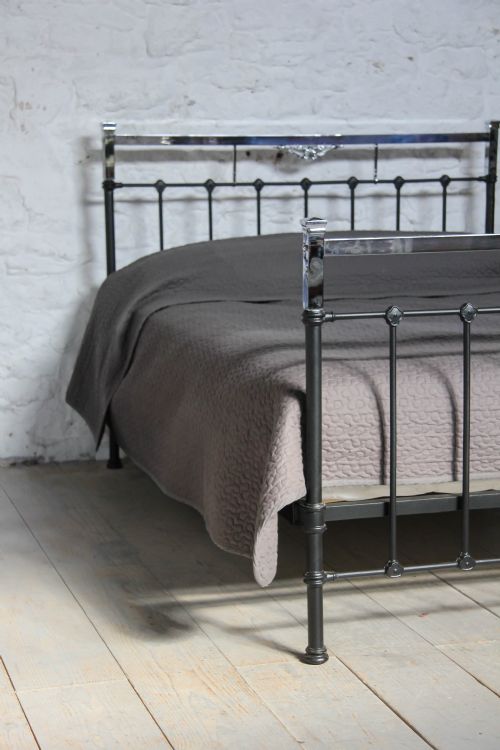 fig 1. Black and chrome Art Deco bedstead