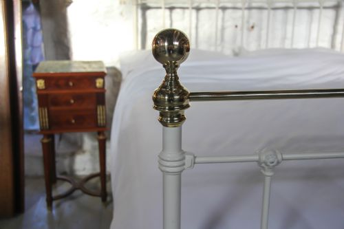fig 2. Classic Victorian white and brass double bed.
