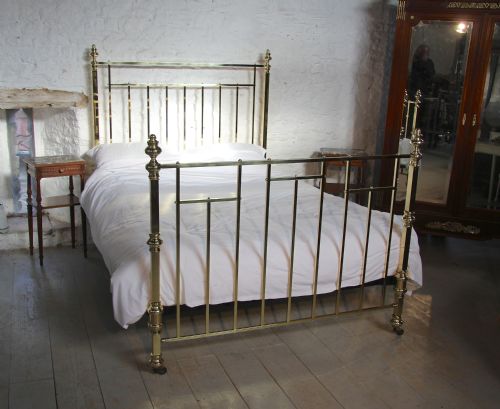 fig 1. Polished and lacquered king size all original Edwardian brass bed