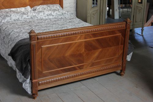 fig 1. French Walnut Henri 11 double bed with garland