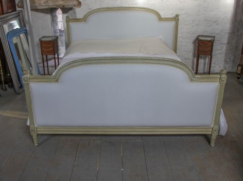 fig 1. French simple Louis XV1 style upholstered super king