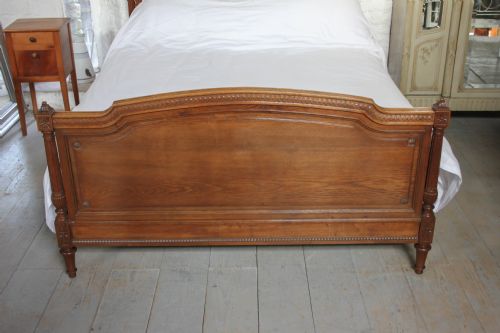 fig 1. King size French simple Louis XV1 style oak bed