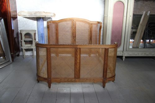 fig 1. Lovely carved cherry caned framed corbeille bed