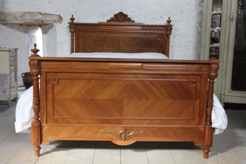 Empire Style French Walnut Double Bed