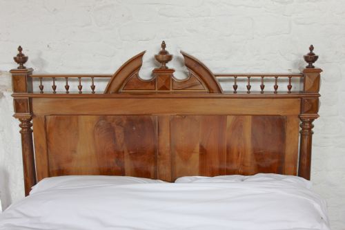 fig 1. Simple French Renaissance style king size Walnut bed