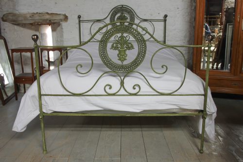 fig 1. Gorgeous green forged iron Portuguese bed
