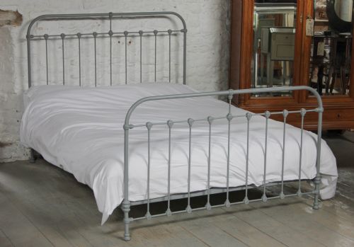 Aged Grey Simple All Iron French King Size Bed