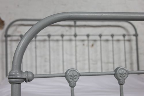 fig 1. Aged grey simple all iron French king size bed