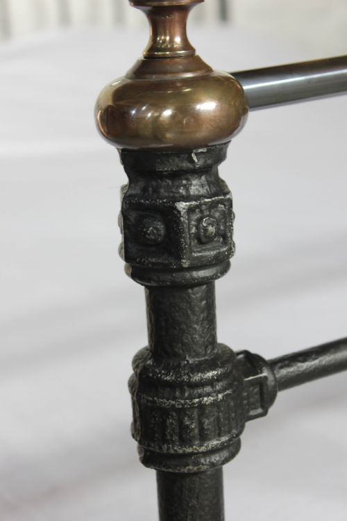 fig 1. Fabulous aged classic king size Victorian black and brass bed