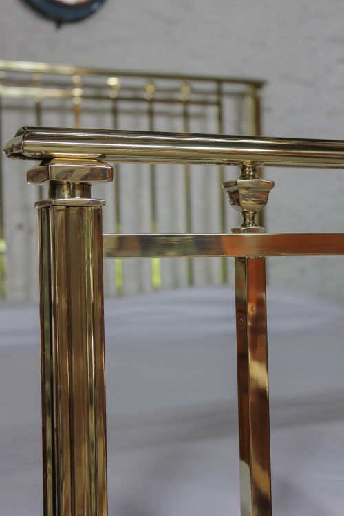 fig 1. Very good quality polished and lacquered large king size solid brass bed