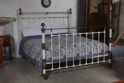 Classic Victorian White and Brass 6ft  Super King Size Bed