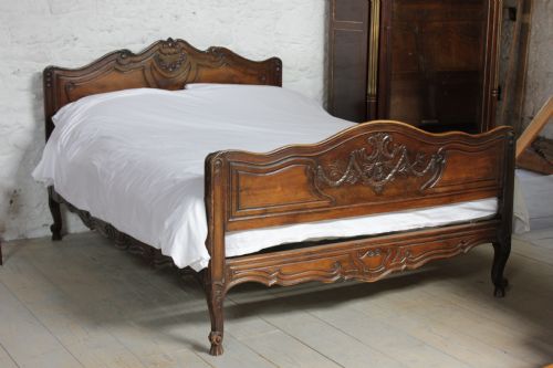 Provencale Style Carved Dark Cherry King Size Bed