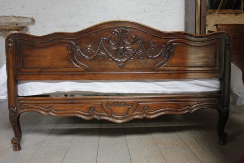 fig 1. Provencale style carved dark cherry king size bed