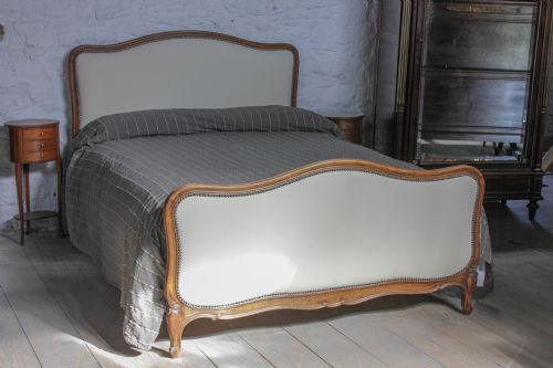 Newly Upholstered French  Walnut Frame King Size