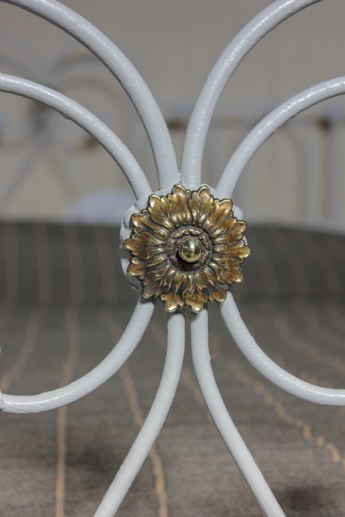fig 2. Pretty king size Victorian iron bedstead with little brass detail