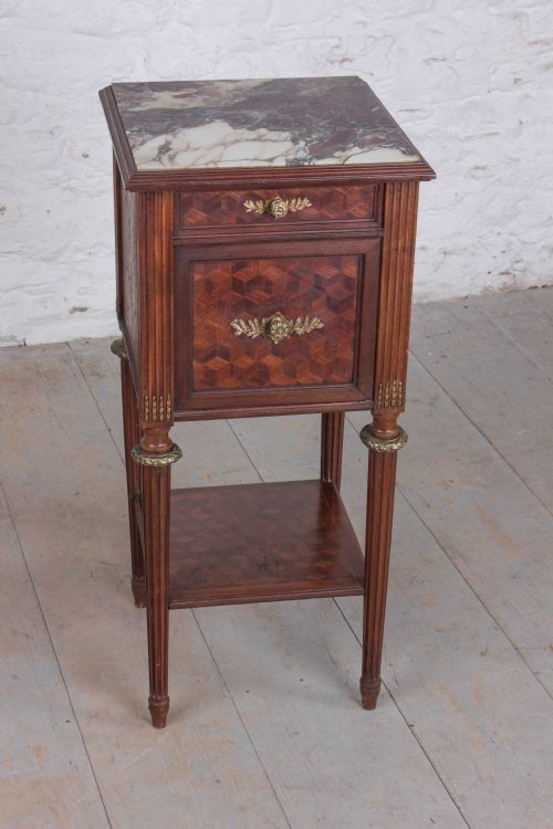 Quality Parquetry and Coloured Marble Bedside