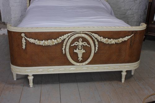 fig 1. French carved and caned bergere corbeille king size