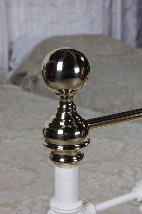 fig 1. Pair of Victorian white and brass single beds