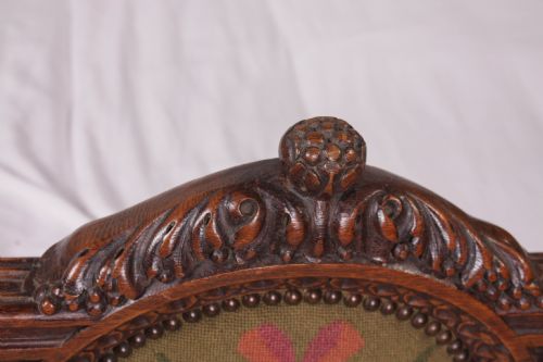 fig 3.  Henri II style Oak carved and tapestry bed