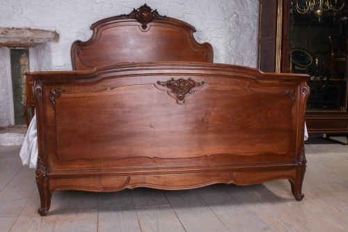 fig 1. French solid walnut Renaissance style king size bed