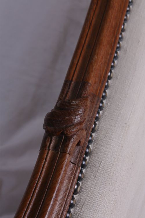 fig 1. French antique linen upholstered corbeille king size