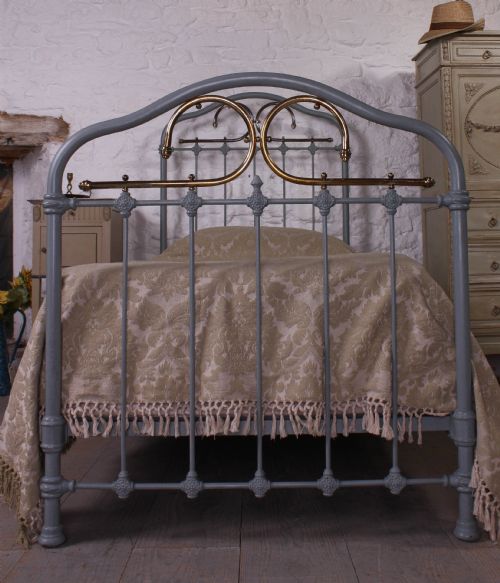 fig 1. Unusual attractive French single brass and iron bed with base