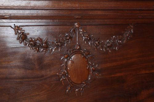fig 3. Beautiful carved walnut king size bed with pair of matching bedsides