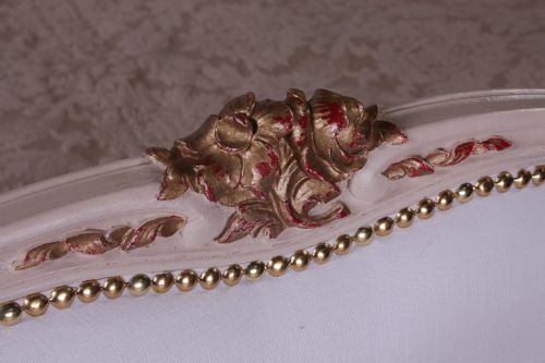fig 1. Super king size 6 FT full corbeille newly upholstered bed with gilding