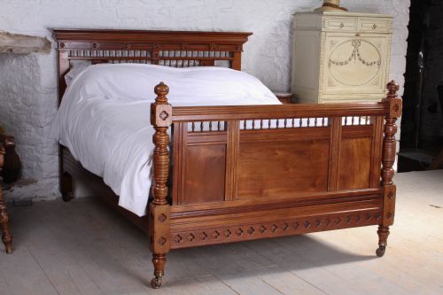 Unusual English Arts and Crafts/gothic King Size Bed