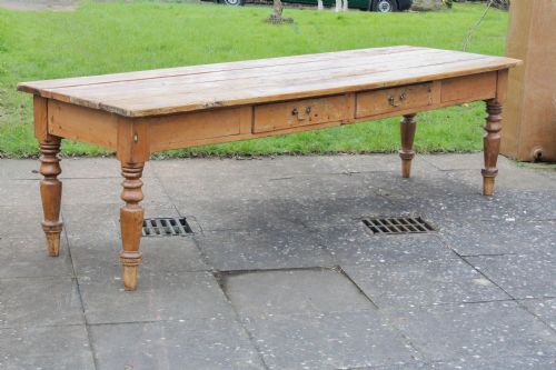 Old Victorian Pine Long Table Available with Benches
