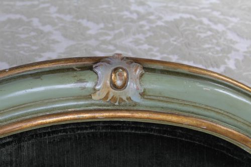 fig 3. French Rococo Baroque Italian aged green paint and gilded king size