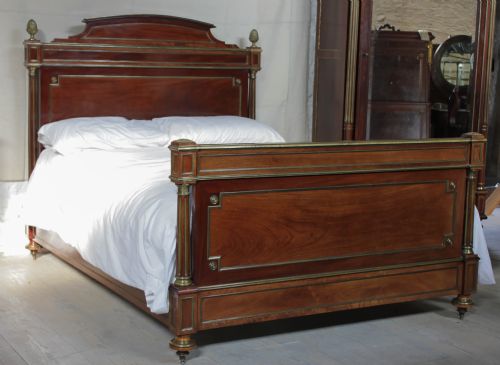 Lovely Mahogany and Brass Double Bed