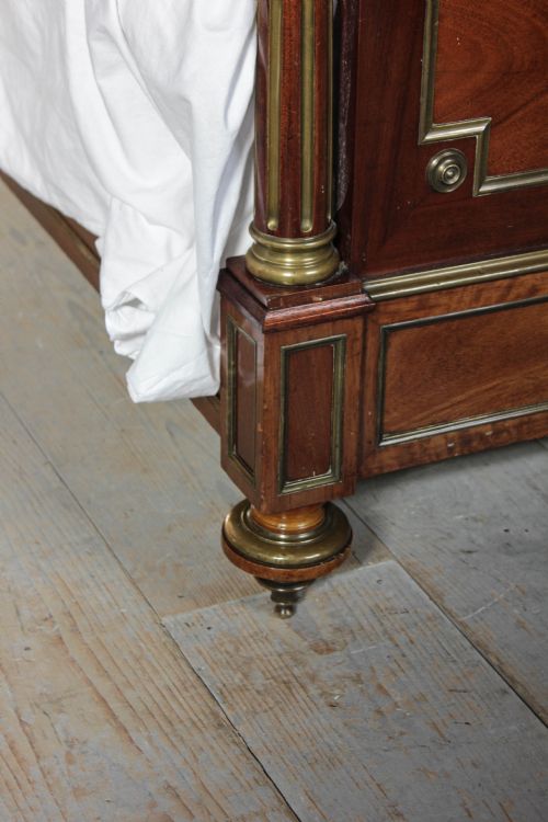 fig 2. Lovely mahogany and brass double bed