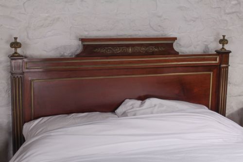 fig 2. Kingsize Empire style mahogany bed with brass inlay and detail
