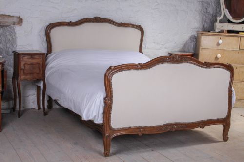 Lovely Kingsize French Bed Newly Upholstered