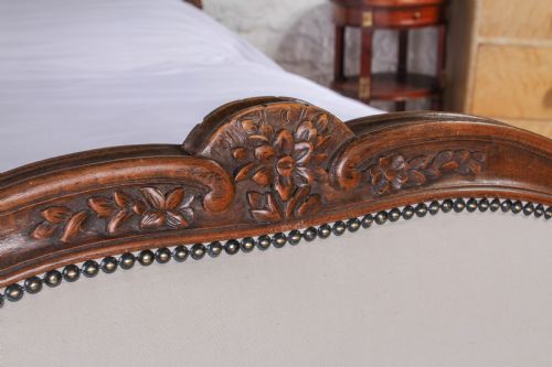 fig 1. Lovely kingsize French bed newly upholstered