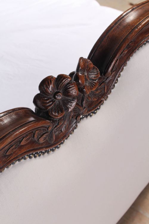 fig 1. Early walnut framed French double upholstered bed