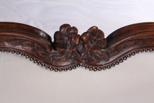 fig 2. Early walnut framed French double upholstered bed