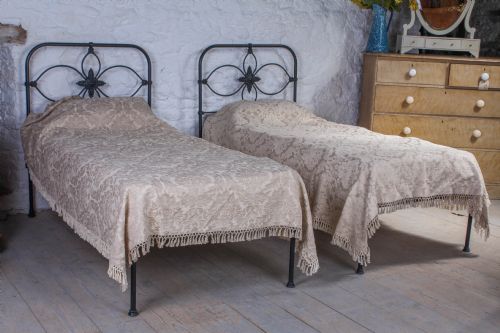 Lovely Pair of Irish Iron Single Beds ( Flexible Super King 6ft Size)