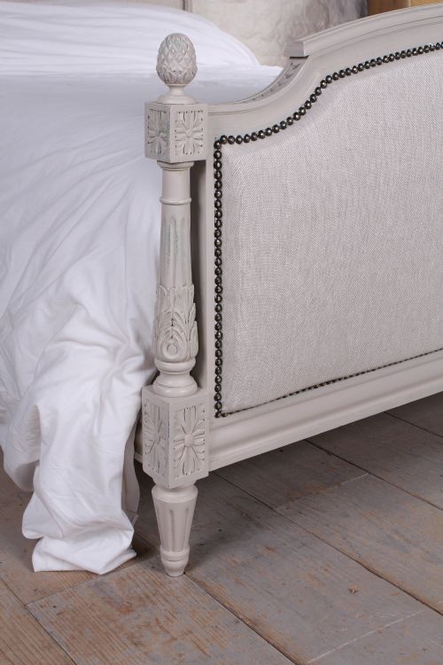 fig 1. Fully restored French newly upholstered double bed.