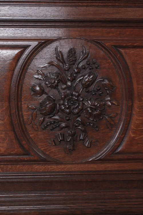 fig 2. Carved solid oak king size bed